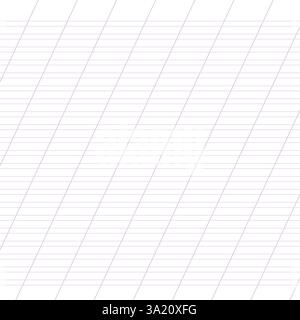 Carta per grafici. Carta a griglia rigata stampabile con linee orisontali e diagonali a colori. Modello geometrico per la scuola, notebook obliquo. Carta con linee realistiche Illustrazione Vettoriale