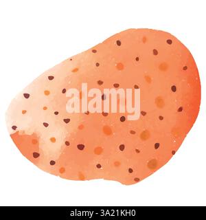 Illustrazione astratta dell'acquerello vettoriale di un arancione macchiato Illustrazione Vettoriale