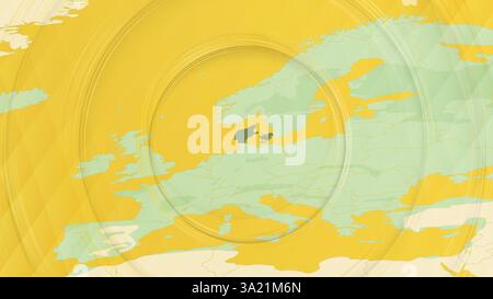 Mappa astratta della Danimarca e delle regioni circostanti con schemi circolari. Mappa astratta Vibrant. Illustrazione Vettoriale