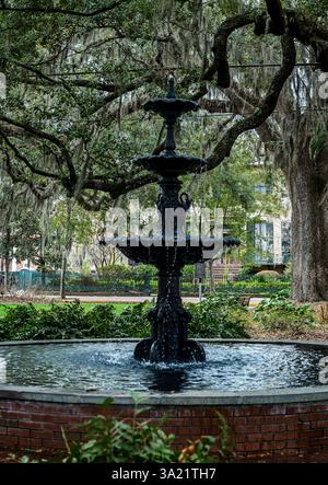 Affascinante fontana meridionale in Lafayette Square. Foto Stock