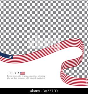 Vettore di stock di nastri di bandiera nazionale della Liberia Illustrazione Vettoriale