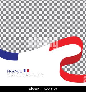 Vettore di stock di nastri di bandiera nazionale della Francia Illustrazione Vettoriale