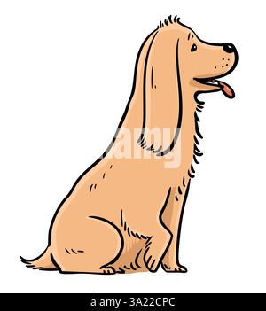Illustrazione di un simpatico cocker spaniel Illustrazione Vettoriale