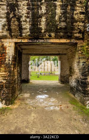 I templi Maya di Cahal Pech sito archeologico a San Ignacio, Belize, America centrale Foto Stock