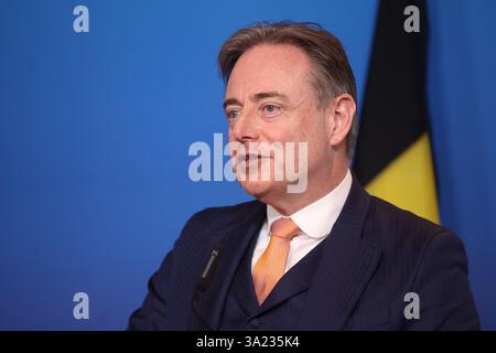 Senningen, Lussemburgo. 11 marzo 2025. Il primo ministro Bart De Wever, nella foto, durante un vertice dei paesi del Benelux, Lussemburgo, Paesi Bassi e Belgio, a Senningen, Lussemburgo. I tre capi di governo discuteranno le principali questioni della politica europea e internazionale. BELGA PHOTO VIRGINIE LEFOUR credito: Belga News Agency/Alamy Live News Foto Stock