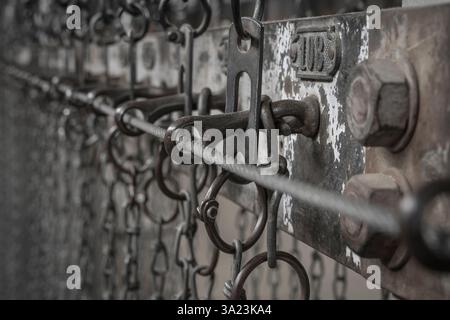 dettaglio nello spogliatoio di un vecchio sito minerario Foto Stock