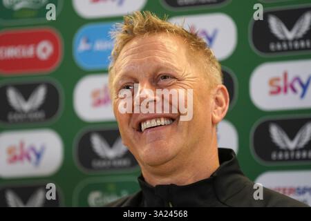 L'allenatore della Repubblica d'Irlanda Heimir Hallgrimsson durante una conferenza stampa all'Aviva Stadium di Dublino. Data foto: Venerdì 6 settembre 2024. Foto Stock