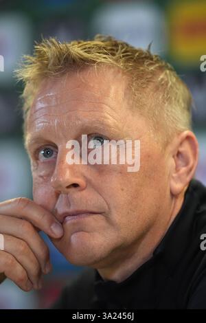 L'allenatore della Repubblica d'Irlanda Heimir Hallgrimsson durante una conferenza stampa all'Aviva Stadium di Dublino. Data foto: Venerdì 6 settembre 2024. Foto Stock