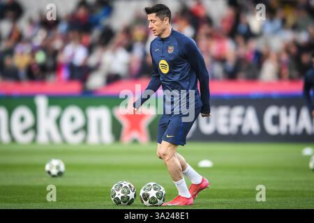 Barcellona, Espagne. 11 marzo 2025. Robert LEWANDOWSKI di Barcellona durante la UEFA Champions League, turno 16, partita di calcio di 2a tappa tra FC Barcelona e SL Benfica l'11 marzo 2025 all'Estadi Olimpic Lluis Companys di Barcellona, Spagna - foto Matthieu Mirville (Sergio Ros)/DPPI Credit: DPPI Media/Alamy Live News Foto Stock