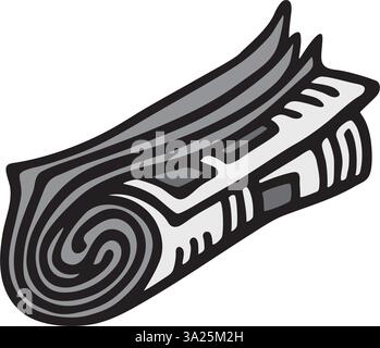 Icona del quotidiano Doodle disegnata a mano con linea nera in stile a mano libera e colore grigio monocromatico. Illustrazione vettoriale isolata su sfondo bianco Illustrazione Vettoriale