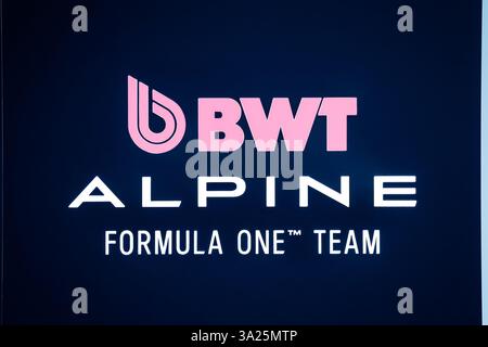 Melbourne, Australie. 12 marzo 2025. Logo BWT Alpine F1 Team durante la Formula 1 Louis Vuitton Australian Grand Prix 2025, 1° round del Campionato del mondo di Formula 1 FIA 2025 dal 14 al 16 marzo 2025 sul circuito Albert Park Grand Prix di Melbourne, Australia - Photo Florent Gooden/DPPI Credit: DPPI Media/Alamy Live News Foto Stock