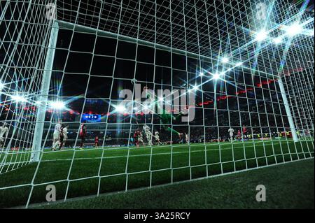 LEVERKUSEN, GERMANIA - 11 MARZO 2025: ++ - partita di calcio di UEFA Champions League tra Bayer 04 Leverkusen e FC Bayern Monaco alla BayArena. Foto Stock