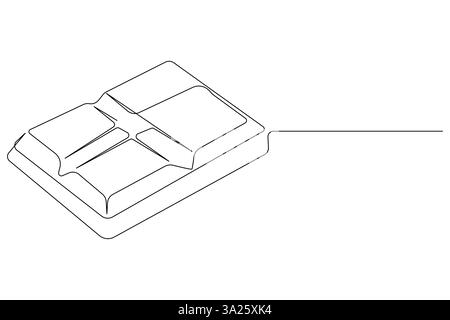 Disegno continuo di una linea di barretta di cioccolato, caramelle dolci disegnate a mano, illustrazione vettoriale Illustrazione Vettoriale