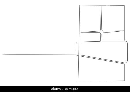 Disegno continuo di una linea di barretta di cioccolato, caramelle dolci disegnate a mano, illustrazione vettoriale Illustrazione Vettoriale