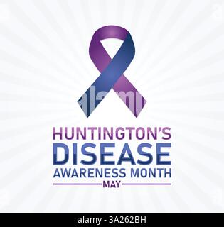 Huntington's Disease Awareness Month: Support, Educate & Advocate in maggio Illustrazione Vettoriale