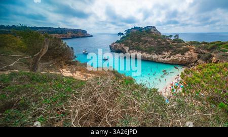 Cala del Moro, Caló des Moro, comune di Santayí, Mar Mediterraneo, Maiorca, isole Baleari, Spagna, Europa Foto Stock