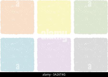 Sfondo texture Crayon vettoriale impostato in colori attenuati isolato su sfondo bianco. Illustrazione Vettoriale