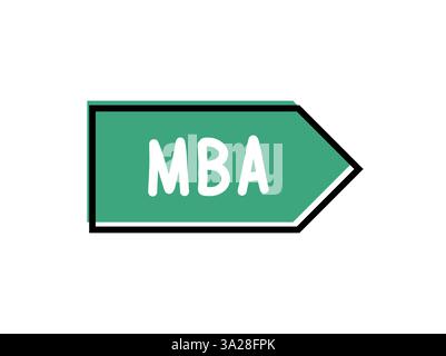 MBA (Master of Business Administration). Illustrazione del logo, dell'icona, del disegno vettoriale su sfondo bianco Illustrazione Vettoriale