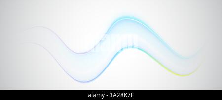 Onde colorate e futuristiche a sfumatura morbida. Flusso d'aria. Aroma fresco. Sfondo linee curve. Illustrazione Vettoriale