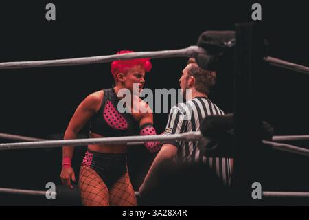 Burning Heart Pro Wrestling al Liverpool Olympia, 08.03.25 Foto Stock