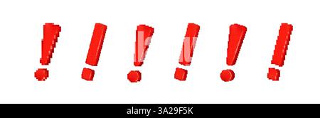 Numerosi punti esclamativi rossi nell'elemento grafico di design con un impatto visivo brillante e deciso Illustrazione Vettoriale