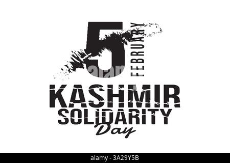5 febbraio giornata del Kashmir solidarietà. Disegno tipografico Illustrazione Vettoriale