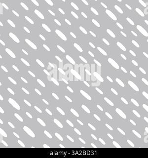 Semplice effetto pioggia. Sfondo Dash piccolo. Illustrazione delle precipitazioni. Linee diagonali tratteggiate bianche. Trama vettoriale Illustrazione Vettoriale