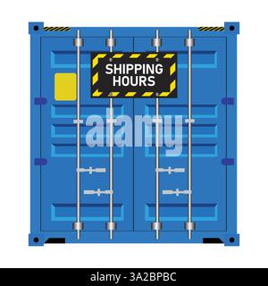 Set di icone di design piatto di spedizione con ombra laterale Illustrazione Vettoriale