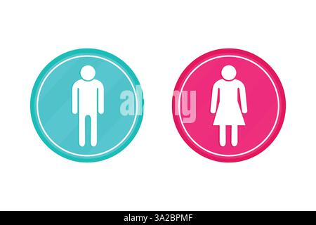Simbolo di icona femminile maschile con batton. illustrazione vettoriale. Illustrazione Vettoriale