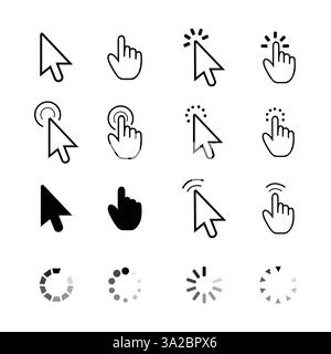 design del set di cursori del mouse Illustrazione Vettoriale