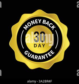 design golden gradient garanzia soddisfatti o rimborsati di 30 giorni Illustrazione Vettoriale
