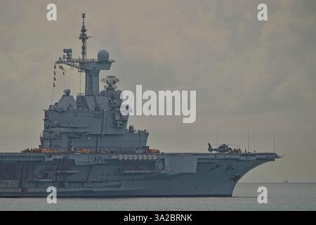 Nave ammiraglia del gruppo French Carrier Strike FS Charles De Gaulle Foto Stock