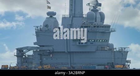 Nave ammiraglia del gruppo French Carrier Strike FS Charles De Gaulle Foto Stock