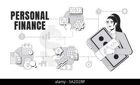 Illustrazione concettuale del banner finanziario personale Illustrazione Vettoriale