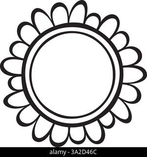 Illustrazione vettoriale realizzata con linee che creano un bordo circolare. Illustrazione Vettoriale