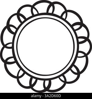 Illustrazione vettoriale realizzata con linee che creano un bordo circolare. Illustrazione Vettoriale