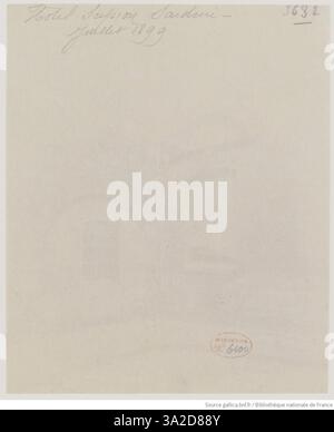 La fotografia di Eugène Atget di Hôtel Scipion Sardini, scattata nel luglio 1899, mostra le caratteristiche architettoniche dell'edificio, insieme al paesaggio parigino circostante. Foto Stock