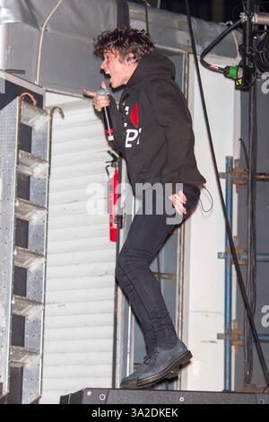 I Vamps si esibiscono al Blackpool Illuminations Switch di Blackpool Lancashire, Regno Unito Foto Stock