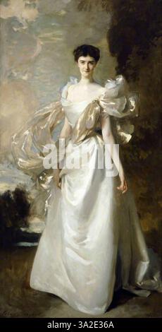 Il ritratto di John Singer Sargent del 1898 di Marguerite «Daisy» Hyde Leiter, successivamente contessa di Suffolk, mostra la sua eleganza aristocratica. Il ritratto mette in risalto la sua postura dignitosa e i suoi raffinati elementi, con le caratteristiche pennellate di Sargent che catturano la grazia del soggetto e le lussuose texture del suo abbigliamento. Foto Stock
