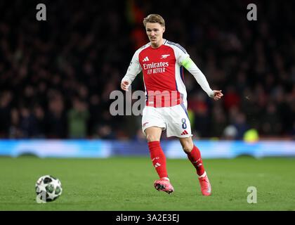 Londra, Regno Unito. 12 marzo 2025. Martin Odegaard dell'Arsenal durante la partita di UEFA Champions League all'Emirates Stadium di Londra. Il credito per immagini dovrebbe essere: David Klein/Sportimage Credit: Sportimage Ltd/Alamy Live News Foto Stock
