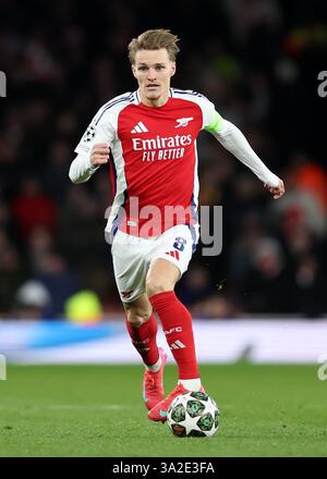 Londra, Regno Unito. 12 marzo 2025. Martin Odegaard dell'Arsenal durante la partita di UEFA Champions League all'Emirates Stadium di Londra. Il credito per immagini dovrebbe essere: David Klein/Sportimage Credit: Sportimage Ltd/Alamy Live News Foto Stock