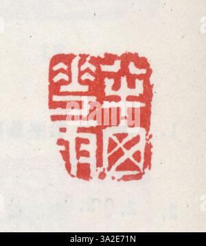 Un sigillo della dinastia Qing scolpito con caratteri cinesi semplificati, che rappresenta il lavoro dettagliato degli artigiani Qing. Questo sigillo è stato utilizzato per scopi personali e governativi durante il periodo Qing. Foto Stock