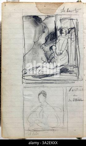 Théodore Chassériau (1819-1856) cattura l'intensità della figura umana con dettagli anatomici precisi. L'illuminazione spettacolare migliora l'espressione emotiva e crea profondità visiva. Foto Stock