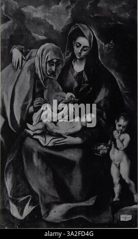 *Wethey, Cat. no 093* presenta un dipinto di El Greco ospitato nel Museo de Santa Cruz di Toledo, che mette in risalto il suo uso distintivo della luce e delle figure allungate per trasmettere temi religiosi. Foto Stock