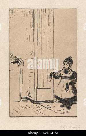 In 'Innenraum mit einem Kinde' (interni con un bambino), Munch interpreta Lothar Linde, sottolineando la complessità emotiva dell'infanzia attraverso una scena interna domestica. Foto Stock
