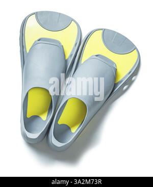 Swimfins isolati su sfondo bianco Foto Stock