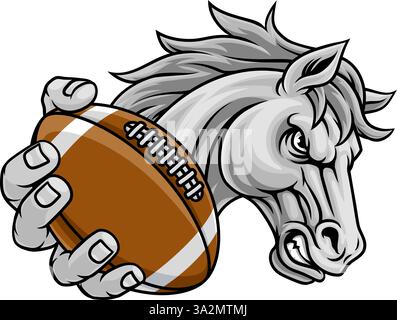 Horse Mustang Stallion Football Sports Team Mascot Illustrazione Vettoriale