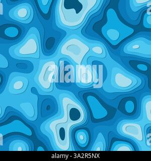 blu chiaro e scuro sfondo astratto papercut Illustrazione Vettoriale