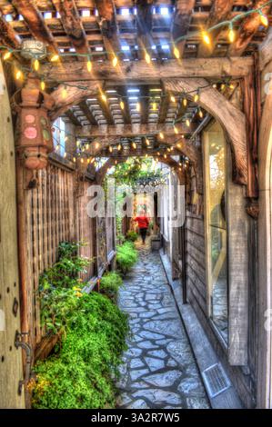 Downtown Alley Way a Carmel by the Sea, California Foto Stock