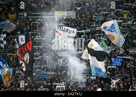Stadio Olimpico, Roma, Italia. 13 marzo 2025. UEFA Europa League Last 16, Second Leg, calcio; Lazio contro Viktoria Plzen; Lazio's Fans Credit: Action Plus Sports/Alamy Live News Foto Stock